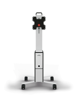 Tv stativ med hjul coworksation®Fleksibelt TV- og multimedie-stativ med hjul til f.eks. videokonferencer. Med universel VESA-montering, integreret kabelstyring og rum til tilbehør.