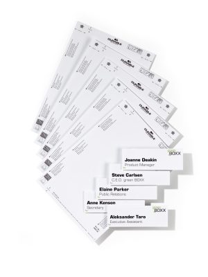 Info sign indstik 149x52,5mmExtra indstik på A4-ark til skilte INFO SIGN 4800 og  CLICK SIGN 4860. 10 ark/50 skilte