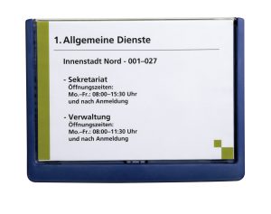 Dørskilt click sign a5 tværDør og vægskilte med farvet kant. Let aftagelig front for nem udskiftning af indstik. Design indstiksetiket med gratis skabelon.