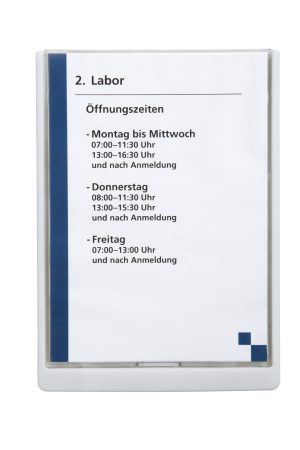 Click sign 210x297mm (a4 høj)Dør og vægskilte med farvet kant. Let aftagelig  front for nem udskifte af indstik. Design indstiksetiket med gratis skabelon.