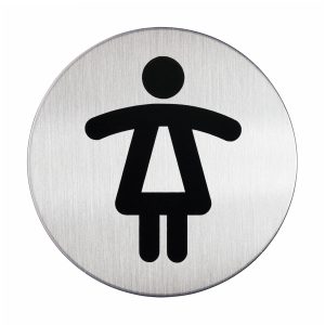 PICTOGRAM WC DAME Ø83MM RUSTFRIT STÅL