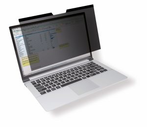 Skærmfilter magnetic macbook pro® 15,4"Skærmfiltret som fastgøres med magneter, gør det hurtigt og let at fastgøre og fjerne filteret uden behov for værktøj. Filteret mørklægger skærmen fra begge sider som forhindrer "smugkiggeri" og nysgerrige blikke, således at brugeren let kan se skærmen. Mappe og mikrofiberklud medfølger