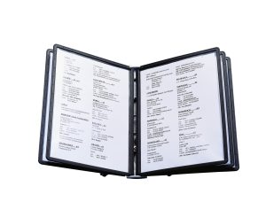 Sherpa® soho 5Komplet registersystem velegnet til den lille kontor eller hjemmekontoret. Incl.bordstativ og 5 A4-lommer i polypropylen.