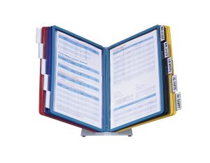 Vario® table 10Komplet registersystem med bordstativ af metal og 10 A4-lommer i polypropylen.