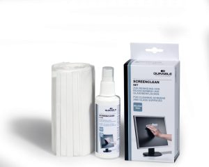 SKÆRMRENS DURABLE SCREENCLEAN SÆT - RENSESPRAY + 20 SERVIET.