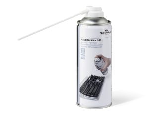 Trykluftrensen powerclean plus 350Ekstra kraftfuld flammesikker luftspray POWERCLEAN for rengøring af utilgængelige eller sarte overflade. Indhold: 350 ml.