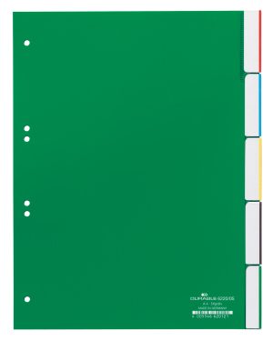 Faneblad 5-deltFaneblade i kraftig plast med dobbelte faner, hvor fanepapiret kan udskiftes. A4 format. Faneblad 5-deltFaneblade i kraftig plast med dobbelte faner, hvor fanepapiret kan udskiftes. A4 format.