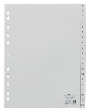 Register a-zUniversalhullet polypropylen register med trykte faner A-Z.