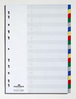 Faneblad 20-deltFaneblad i pp-plast med kartonforblad. Faneblad 20-deltFaneblad i pp-plast med kartonforblad.