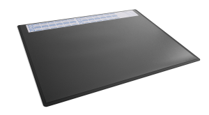 SKRIVEUNDERLAG MED ÅRSKALENDER OG DÆKPLADE SORT