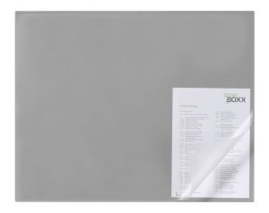Skriveunderlag 650x500 mm med kantbeskytter med transparent overfladeSkriveunderlag med kantbeskytter og transparent dækplade