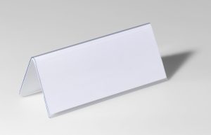 Bordskilteholder 61x150  mmHolder af robust plast. Læsbar fra begge retninger.