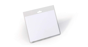 Navneskilt security uden fastgørelse 60x90 mmNavneskilt af robust plast. Til kombination med f.eks. halssnor der lukker åbningen på lommen. Tværformat. 5 stks pakke.