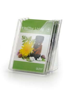 Combiboxx a4 set lBrochureholder sæt som giver et komplet sæt med tre fag som kan placeres på et bord eller sættes op på en væg. Combiboxx a4 set lBrochureholder sæt som giver et komplet sæt med tre fag som kan placeres på et bord eller sættes op på en væg.