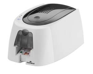 Duracard id 300Plastkortprinter til hurtige selvstændige udskrivning af plastkort. Inkl. YMCKO farvebånd og 100 plastkort i kredit format.