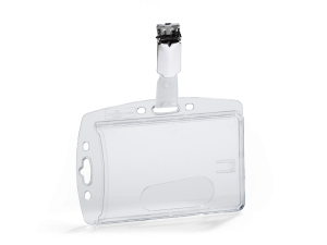 ID KORTHOLDER M/STROPKLEMME T/1 KORT AKRYL