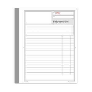 Følgeseddelbog 2 x 50 sider m. kopi