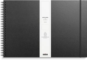 SKITSEBLOK A3 KUNSTSKIND SORT LIGGENDE MODEL