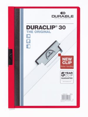 Klemmappe duraclip® 30 a4Den originale klemmappe med transparent forside, kan rumme op til 30 A4 sider.