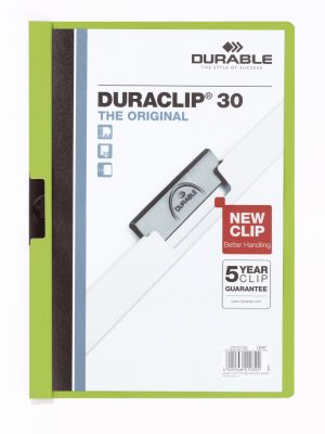 Klemmappe duraclip® 30 a4Den originale klemmappe med transparent forside, kan rumme op til 30 A4 sider.