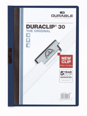 Klemmappe duraclip® 30 a4Den originale klemmappe med transparent forside, kan rumme op til 30 A4 sider.
