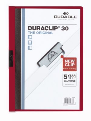 Klemmappe duraclip® 30 a4Den originale klemmappe med transparent forside, kan rumme op til 30 A4 sider.
