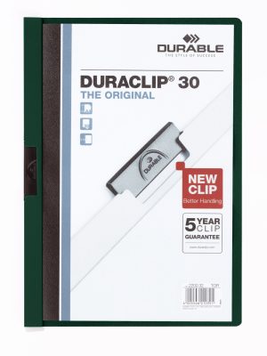 Klemmappe duraclip® 30 a4Den originale klemmappe med transparent forside, kan rumme op til 30 A4 sider.