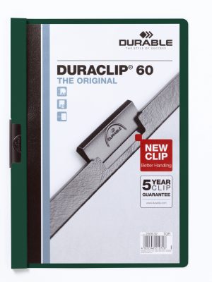 Duraclip® 60Den originale klemmappen med transparent forside,  for op til 60 A4 ark.