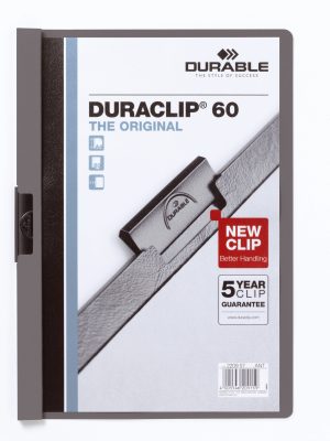Duraclip® 60Den originale klemmappe med transparent forside, kan rumme op til 60 A4 sider.