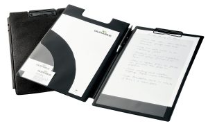 Clipboard dobbelt med kopi indlæg a4+Dobbelt clipboard i A4+ format af plastovertrukket kraftigt karton.