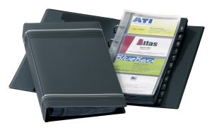 VISITKORTMAPPE VISAFIX T/200 KORT M/REGISTER 255X145MM