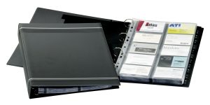 Visifix® a4Visitkortmappe A4 med ringmekanisme med plads til 400 visitkort.