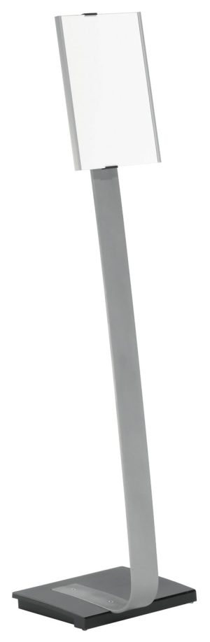 Gulvskilt info sign stand a4Gulvstander med stabil og tung fod. Drejelig skilte i aluminium med frontplade i akryl. Design indstiksetiket med gratis skabelon. 1 stk
