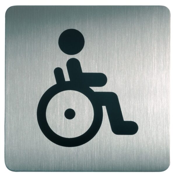 Skilt firkantet handicap toiletPictogram af rustfrit stål
