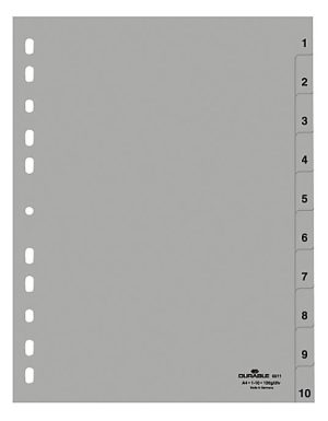 Register 1-10Universalhullet polypropylen register med trykte faner 1-10. Register 1-10Universalhullet polypropylen register med trykte faner 1-10.