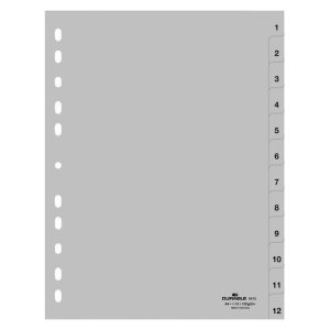 Register 1-12Universalhullet polypropylen register med trykte faner 1-12. Register 1-12Universalhullet polypropylen register med trykte faner 1-12.