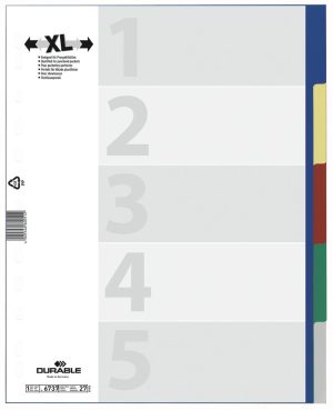 Faneblad 1-5 xlEkstra bredt faneblad i pp-plast med kartonforblad.A4 plus format Faneblad 1-5 xlEkstra bredt faneblad i pp-plast med kartonforblad.A4 plus format