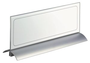 BORDSKILT 105X297MM KLAR AKRYL ALUMINIUM DESK PRESENTER