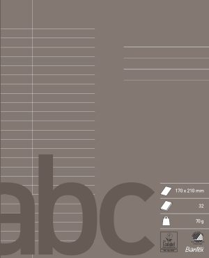 Bantex Skolehæfte 17X21 24 Linjer, Antracitgrå