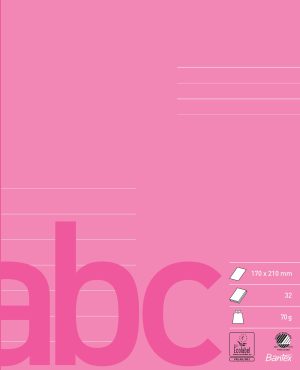 Bantex Skolehæfte 17X21 7 Linjer, Rosa/Pink