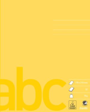 Bantex Skolehæfte 17X21 Ulinjeret, Gul