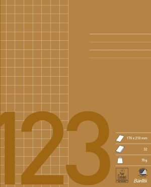Bantex Skolehæfte 17X21 Kvadreret 10X10, Brun