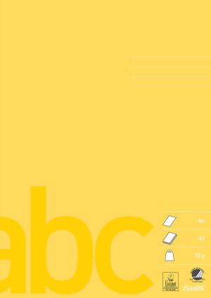 Bantex Skolehæfte A4 Ulinjeret, Gul