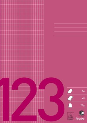 Bantex Skolehæfte A4 Kvadreret 5X9, Bordeaux