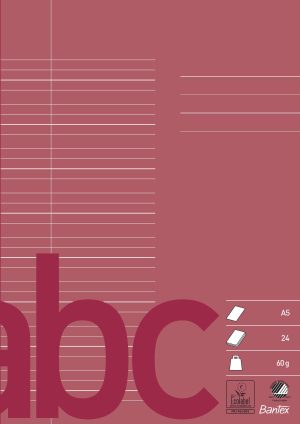 Bantex Skolehæfte A5 32 Linjer, Varm Rød