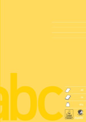 Bantex Skolehæfte A5 Ulinjeret, Gul