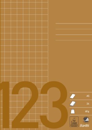 Bantex Skolehæfte A5 Kvadreret 10X10, Brun