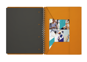 Organiserbook Oxford International Notesbog i PP omslag og dobbeltspiral, A4+, 160 sider, linjeret
