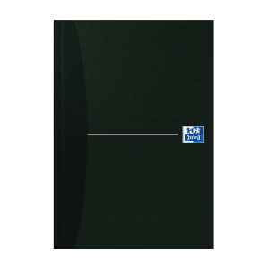 Oxford Smart Black bog indbundet notesbog, A5, linjeret, sort