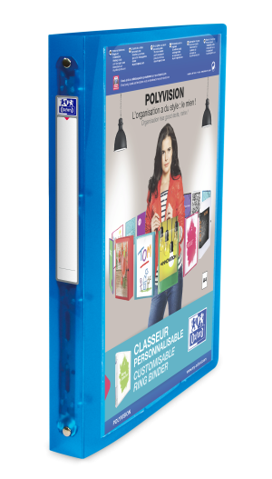 Ringbind Polyvision A4 Ryg 30 4 runde ringe PP gennemsigtig blå